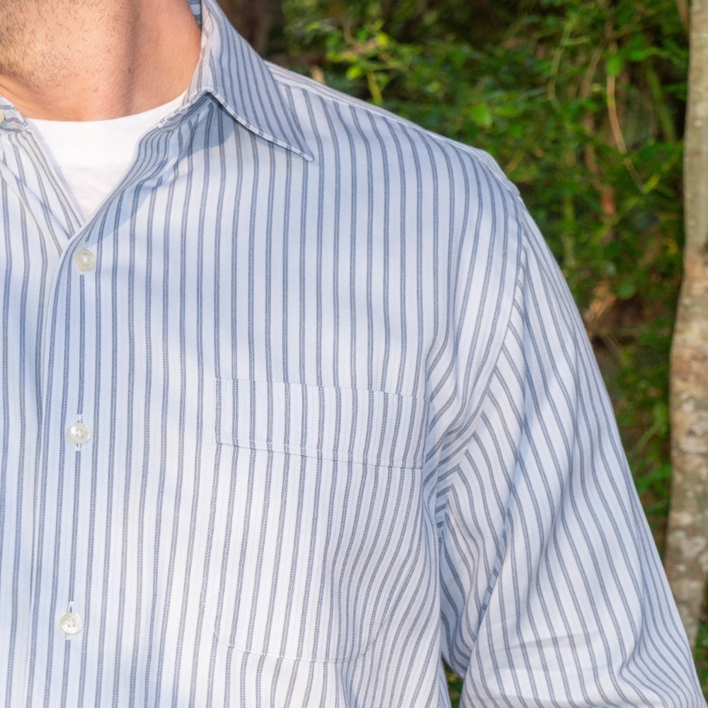 Tommy Bahama Dress Shirt (Blue Striped) - Picture 3 of 4